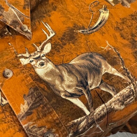 Gallop Men’s XL Long Sleeve Hunting Shirt Deer Bow Arrow Graphic Cotton Button - Picture 3 of 5